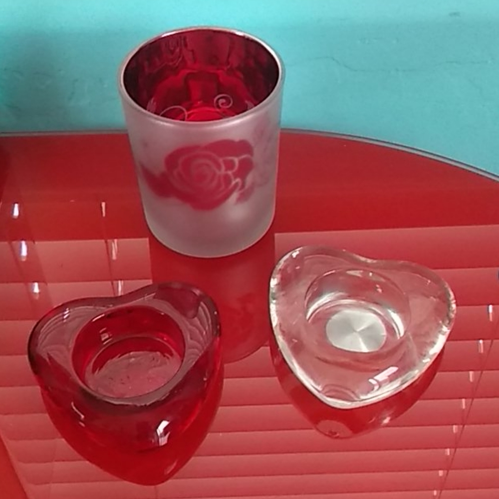 Small heart and rose candle holders 🌹❤️💖